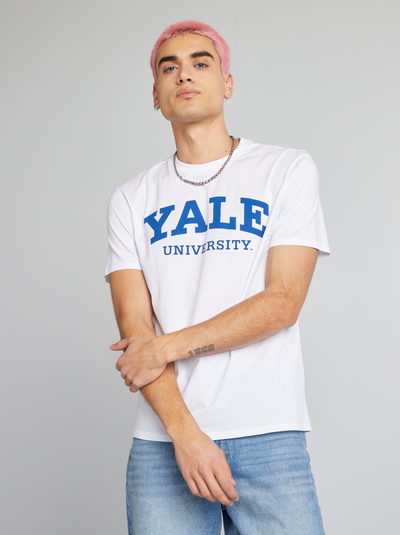 T-shirt estilo universitário 'Yale' Branco - Kiabi
