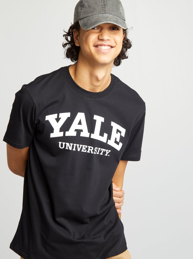 T-shirt estilo universitário 'Yale' Preto - Kiabi