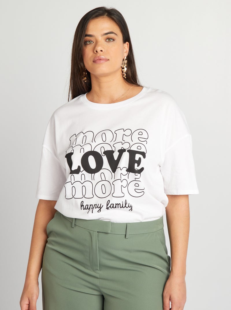 T-shirt 'famille' de manga curta BRANCO - Kiabi