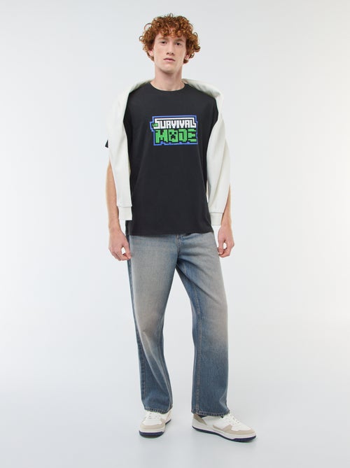 T-shirt 'Fashion UK' 'Minecraft' em algodão - Kiabi