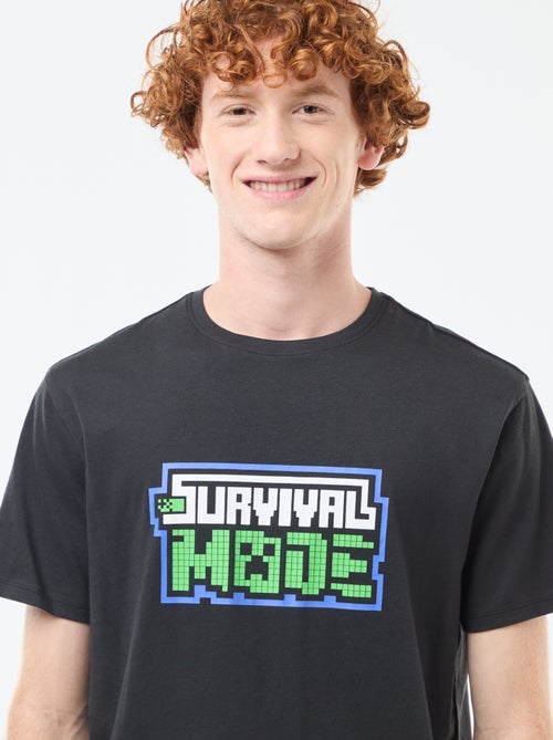T-shirt 'Fashion UK' 'Minecraft' em algodão - Kiabi