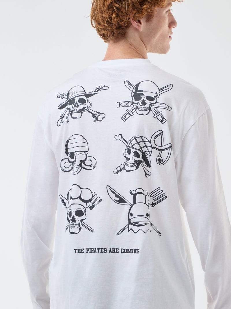 T-shirt 'fashion UK' One piece' manga curta Branco - Kiabi