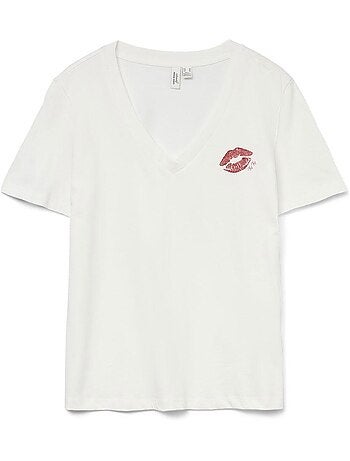 T-Shirt Feminina Branca Vero Moda Feyola