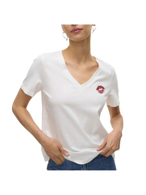 T-Shirt Feminina Branca Vero Moda Feyola - Kiabi