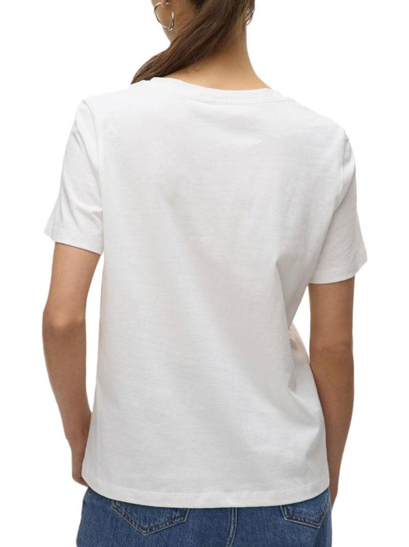 T-Shirt Feminina Branca Vero Moda Feyola Branco - Kiabi