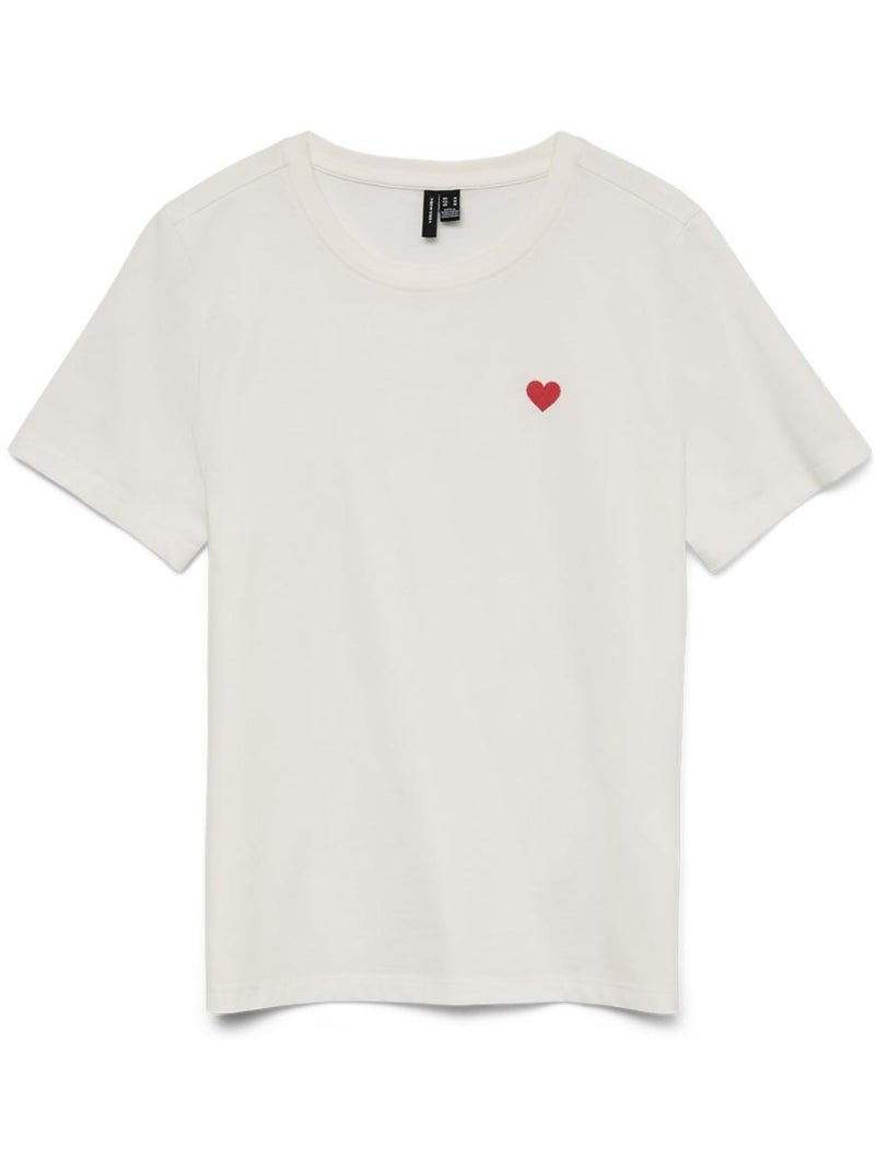 T-shirt Feminina Branca Vero Moda Folina Branco - Kiabi