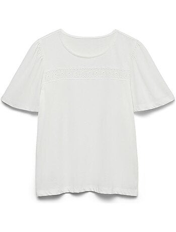 T-shirt feminina branca vero moda fomia