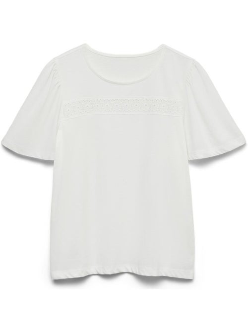 T-shirt feminina branca vero moda fomia - Kiabi