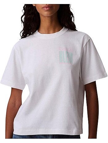T-Shirt Feminina Calvin Klein Jeans Boxy Fit Branca