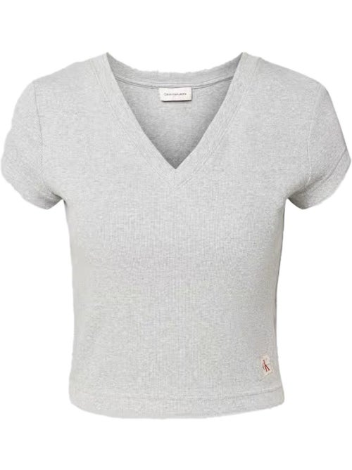 T-Shirt Feminina Calvin Klein Jeans Label Cinzenta Nuvem - Kiabi T-Shirt Feminina Calvin Klein Jeans Label Cinzenta Nuvem - Kiabi