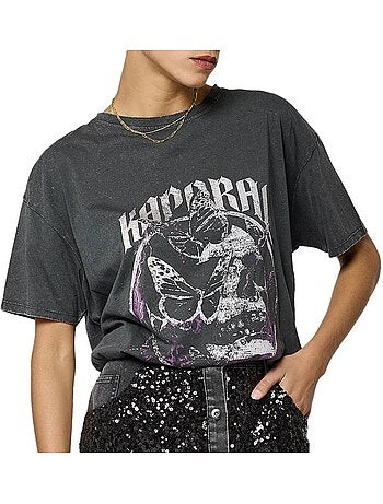 T-shirt Feminina Cinzenta Kaporal SKULL