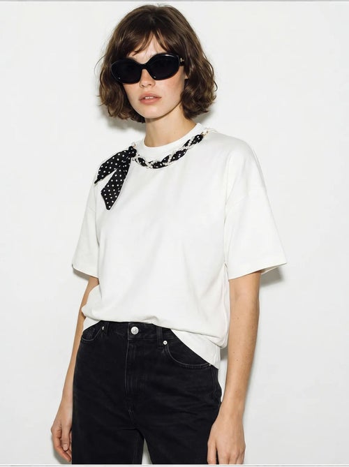 T-shirt feminina de algodão e elastano lucci - Kiabi T-shirt feminina de algodão e elastano lucci - Kiabi