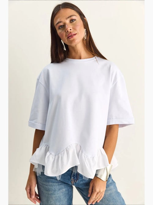 T-shirt feminina de algodão e elastano lucci - Kiabi T-shirt feminina de algodão e elastano lucci - Kiabi