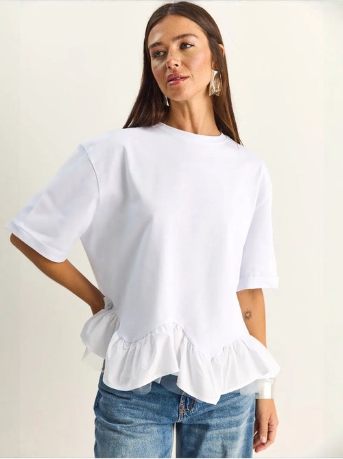T-shirt feminina de algodão e elastano lucci - Kiabi T-shirt feminina de algodão e elastano lucci - Kiabi