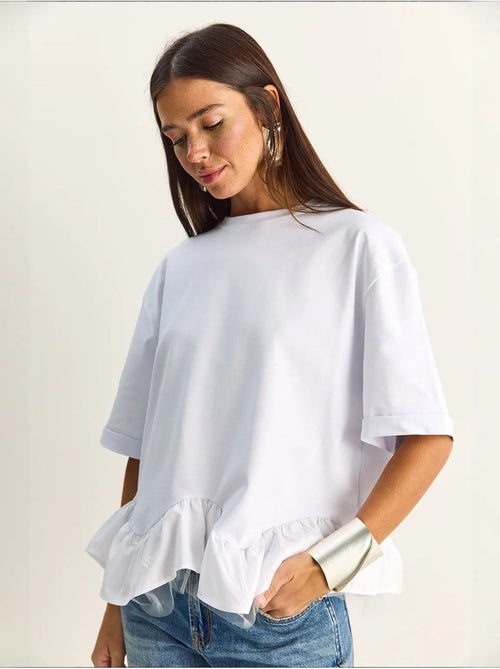 T-shirt feminina de algodão e elastano lucci - Kiabi T-shirt feminina de algodão e elastano lucci - Kiabi