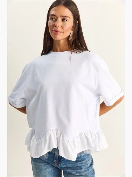 T-shirt feminina de algodão e elastano lucci - Kiabi T-shirt feminina de algodão e elastano lucci - Kiabi