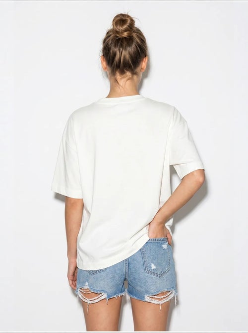 T-shirt feminina de algodão e elastano lucci - Kiabi T-shirt feminina de algodão e elastano lucci - Kiabi