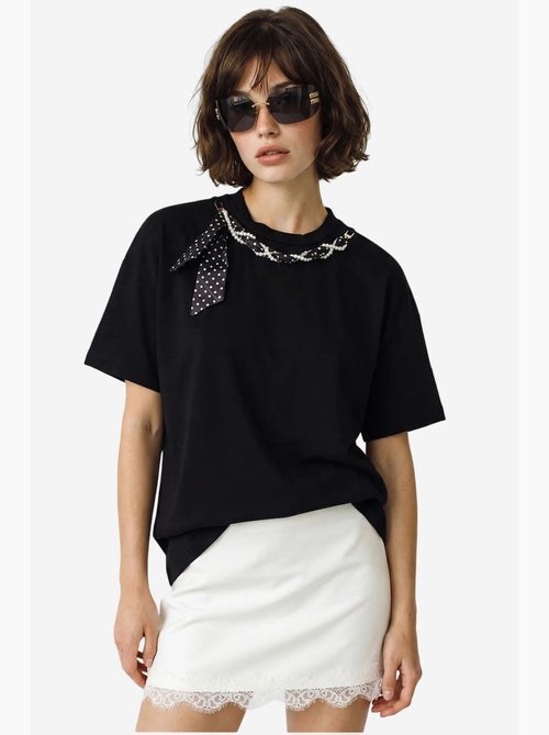 T-shirt feminina de algodão e elastano lucci - Kiabi T-shirt feminina de algodão e elastano lucci - Kiabi