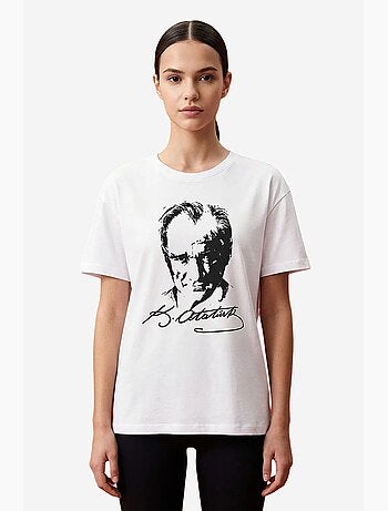 T-shirt feminina de algodão e elastano tommy