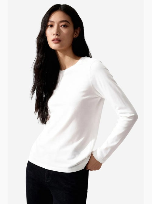 T-shirt feminina de algodão e elastano tommy - Kiabi