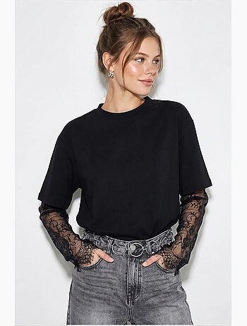 T-shirt feminina de algodão e poliéster lucci