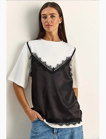 T-shirt feminina de poliéster e elastano lucci