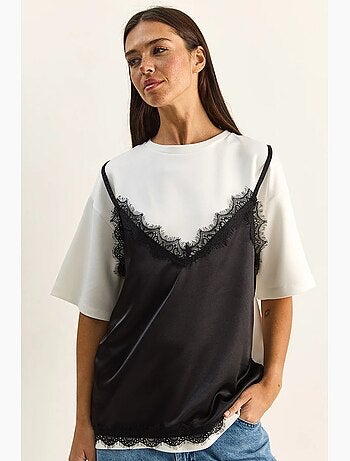 T-shirt feminina de poliéster e elastano lucci