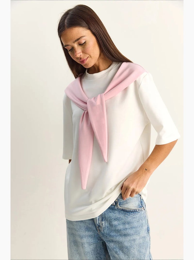T-shirt feminina de poliéster e elastano lucci Rosa-pálido - Kiabi
