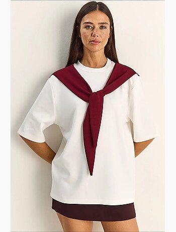 T-shirt feminina de poliéster e elastano lucci