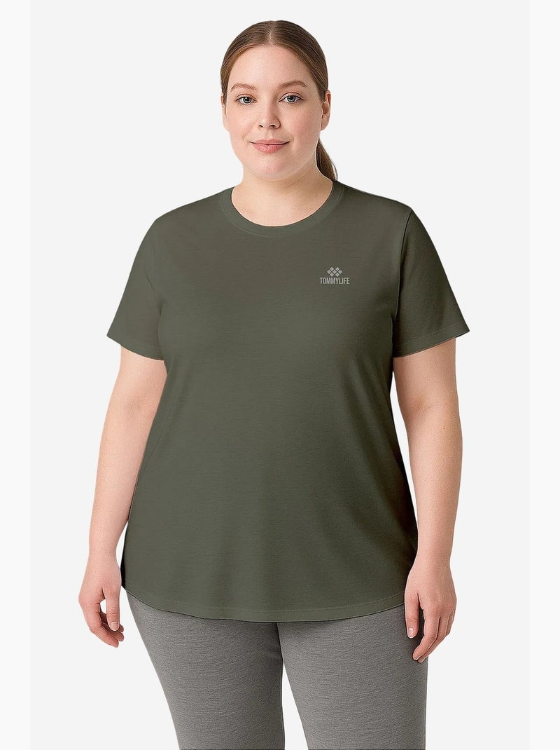 T-shirt feminina de poliéster e elastano tommy Branco Preto - Kiabi