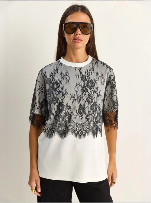 T-shirt feminina em mistura de viscose lucci - Kiabi