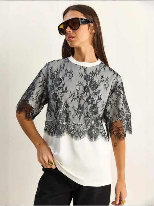 T-shirt feminina em mistura de viscose lucci - Kiabi