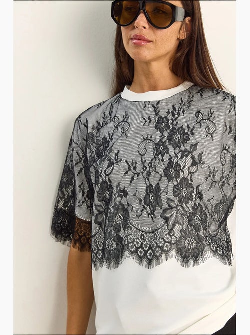 T-shirt feminina em mistura de viscose lucci - Kiabi