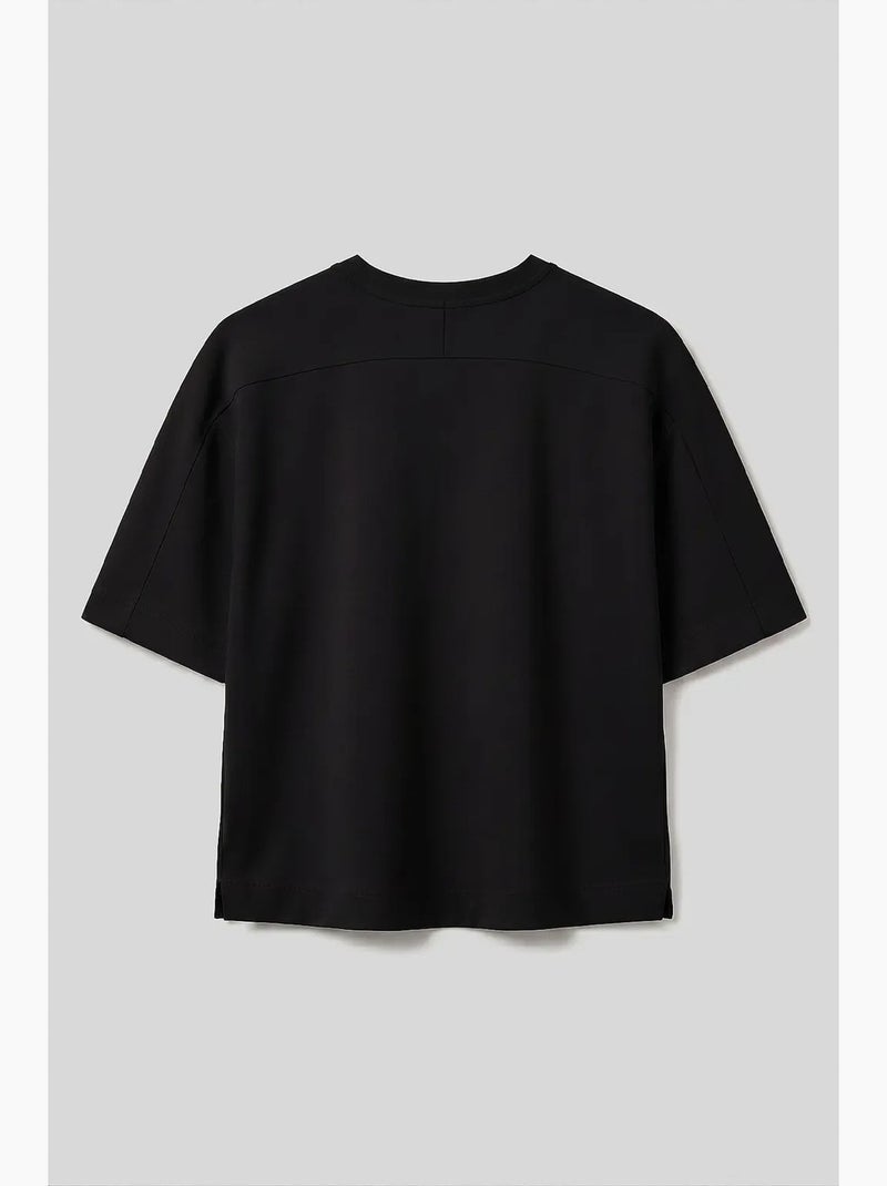 T-shirt feminina em mistura de viscose tommy Preto - Kiabi