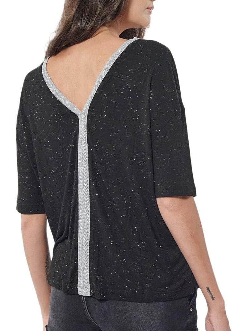 T-Shirt Feminina Kaporal Fanny Preto Preto - Kiabi