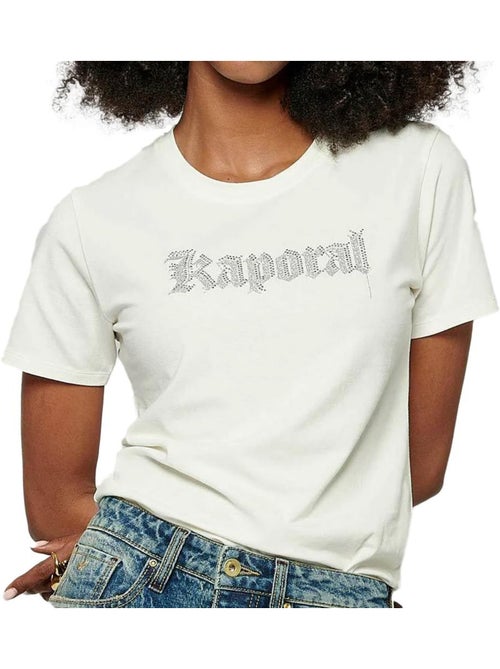 T-shirt Feminina Kaporal Off White Branco/Prateado - Kiabi T-shirt Feminina Kaporal Off White Branco/Prateado - Kiabi