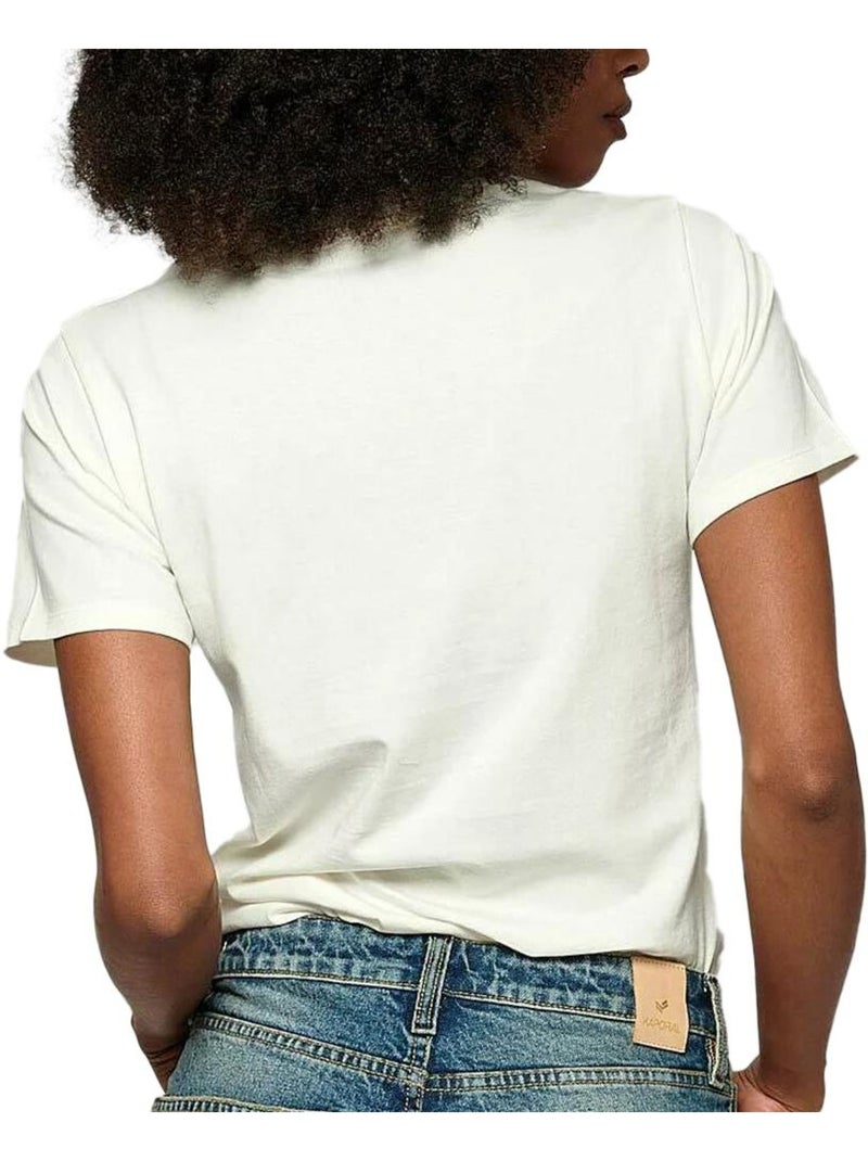 T-shirt Feminina Kaporal Off White Branco/Prateado Branco - Kiabi