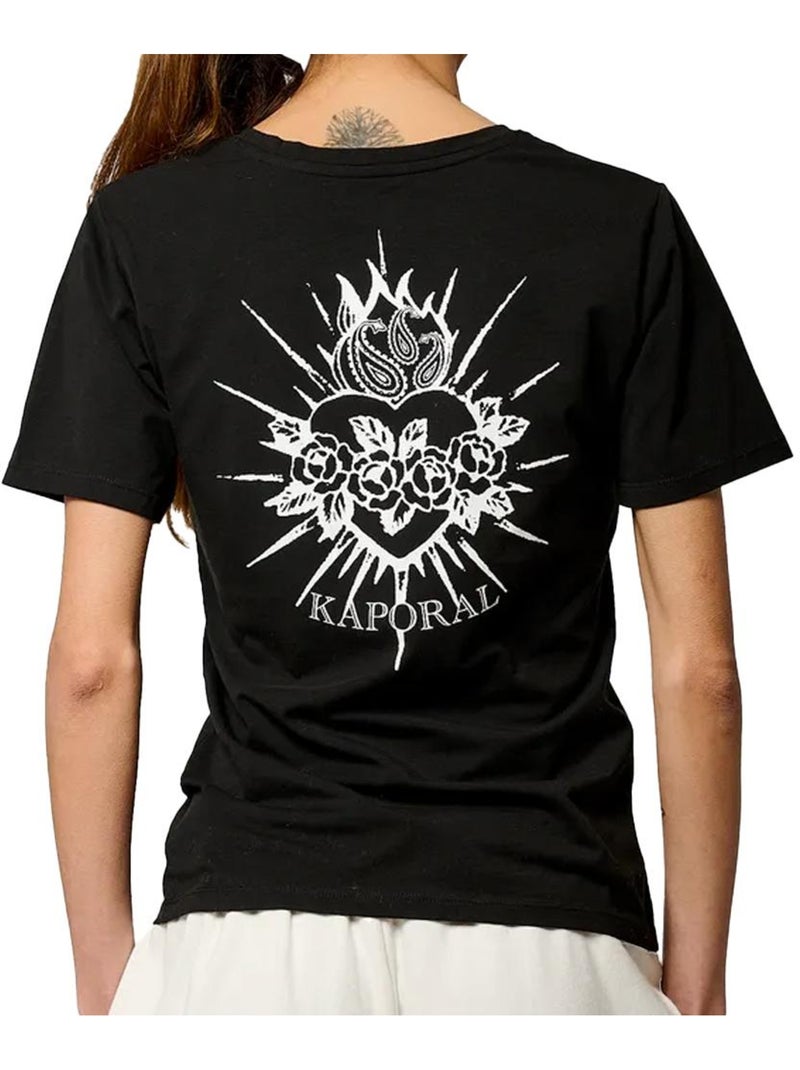 T-Shirt Feminina Kaporal VALM Preto Preto - Kiabi