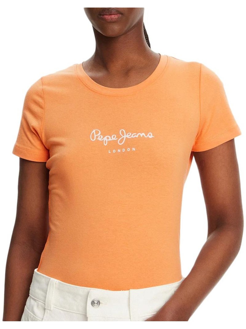 T-shirt feminina laranja pepe jeans new virginia Laranja - Kiabi