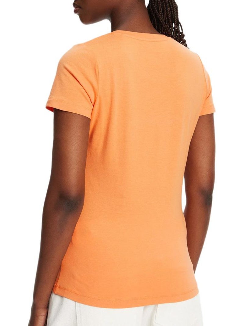 T-shirt feminina laranja pepe jeans new virginia Laranja - Kiabi