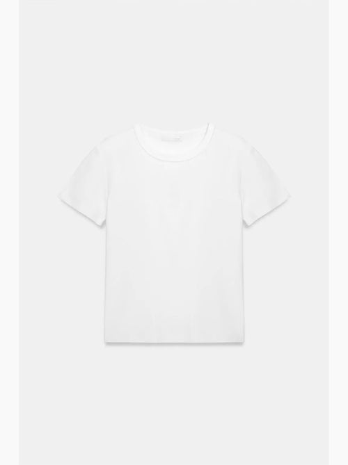 T-shirt feminina lisa com gola redonda dilvin - Kiabi