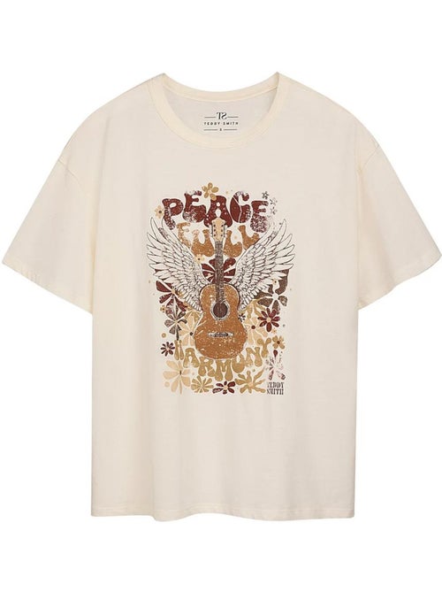 T-shirt feminina teddy smith harmony branco - Kiabi T-shirt feminina teddy smith harmony branco - Kiabi