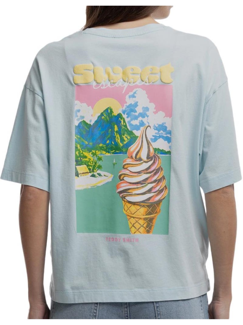T-shirt feminina teddy smith icy azul Azul - Kiabi