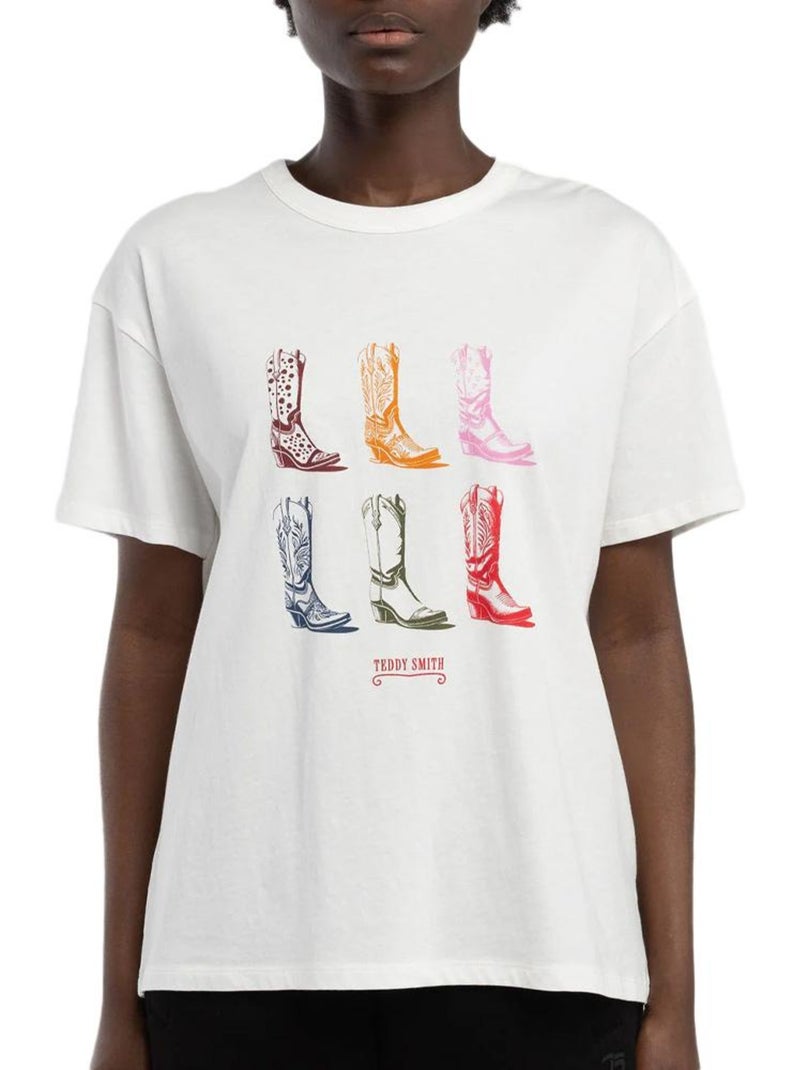 T-shirt Feminina Teddy Smith Leya Branca Branco - Kiabi