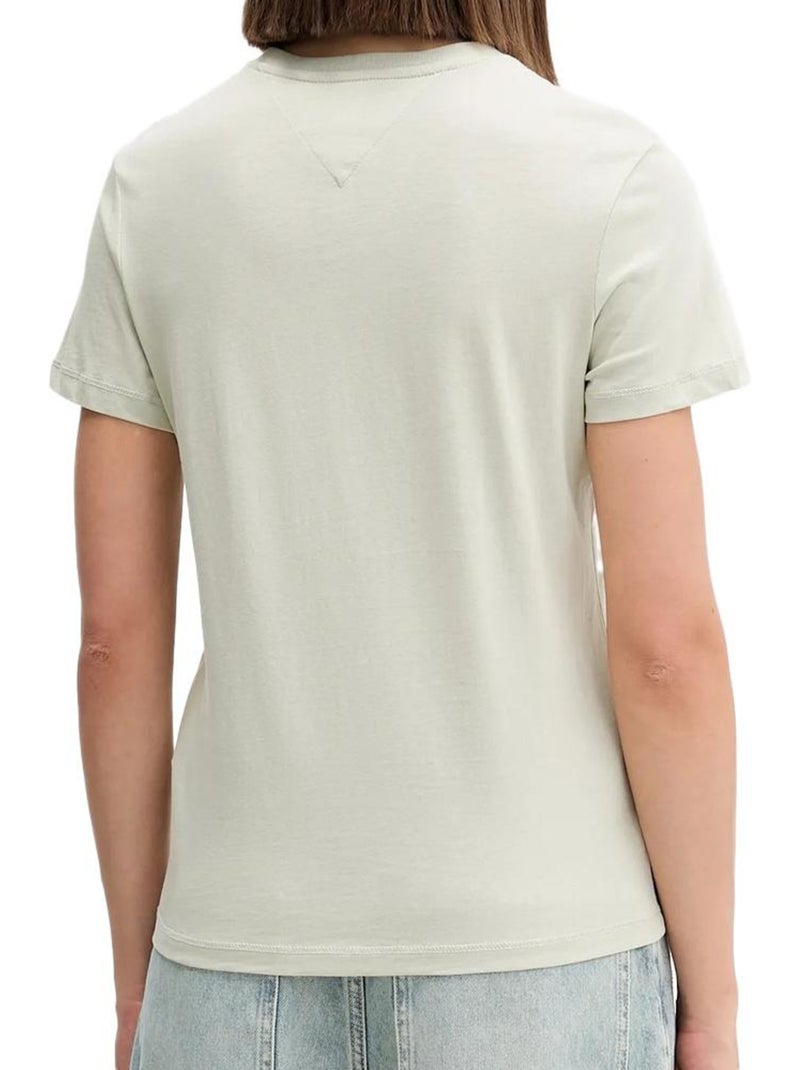 T-Shirt Feminina Tommy Hilfiger Linear Verde Verde - Kiabi