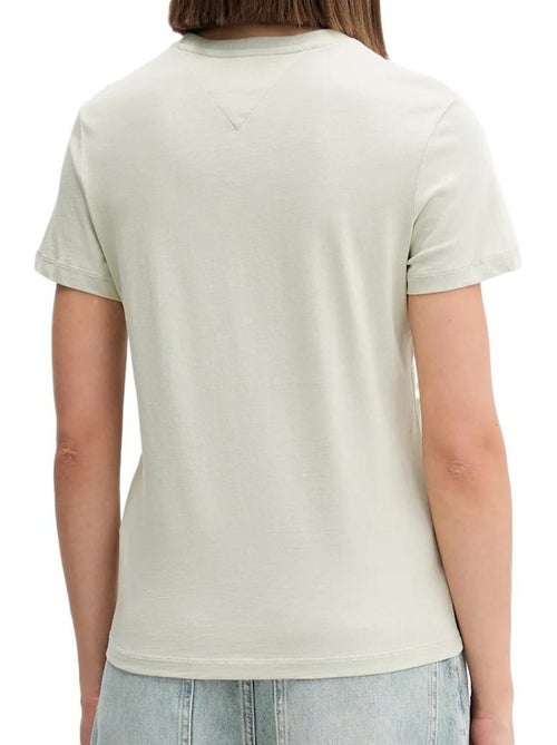 T-shirt feminina tommy hilfiger linear verde - Kiabi
