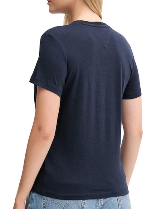 T-Shirt Feminina Tommy Hilfiger Linears Azul Marinho - Kiabi T-Shirt Feminina Tommy Hilfiger Linears Azul Marinho - Kiabi