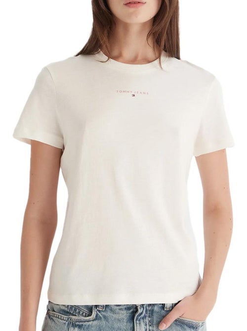 T-Shirt Feminina Tommy Hilfiger Linears Branca - Kiabi T-Shirt Feminina Tommy Hilfiger Linears Branca - Kiabi