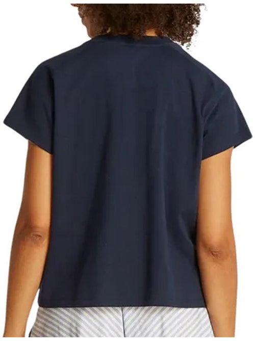 T-Shirt Feminina Tommy Hilfiger Moderna Azul Marinho - Kiabi T-Shirt Feminina Tommy Hilfiger Moderna Azul Marinho - Kiabi