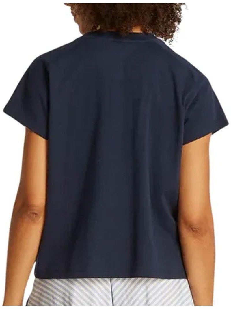 T-Shirt Feminina Tommy Hilfiger Moderna Azul Marinho Azul-marinho - Kiabi